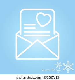 Web line icon. Love Letter.