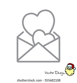Web line icon. Love Letter.