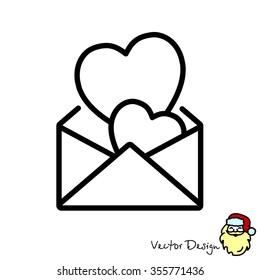 Web line icon. Love Letter.