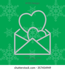 Web line icon. Love Letter.
