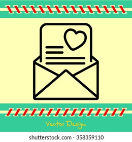 Web line icon. Love Letter.