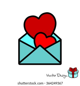 Web line icon. Love Letter.