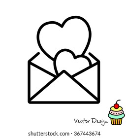 Web line icon. Love Letter.