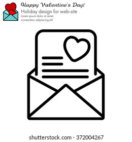 Web line icon. Love Letter.