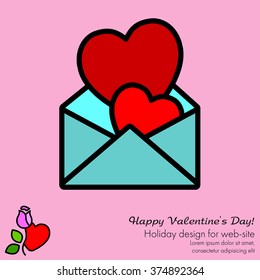 Web line icon. Love Letter.