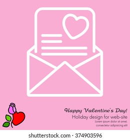 Web line icon. Love Letter.