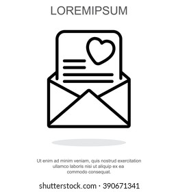 Web line icon. Love Letter.