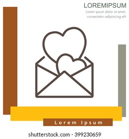 Web line icon. Love Letter.