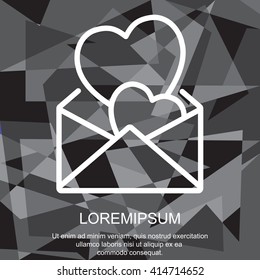 Web line icon. Love Letter.