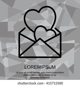 Web line icon. Love Letter.