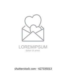 Web line icon. Love Letter.
