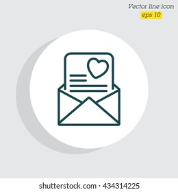 Web line icon. Love Letter.