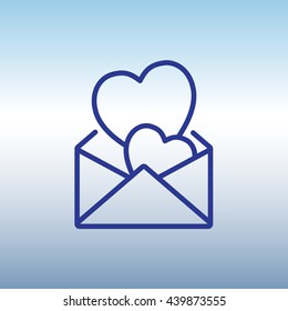 Web line icon. Love Letter.