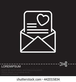 Web line icon. Love Letter.