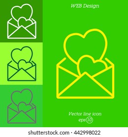 Web line icon. Love Letter.