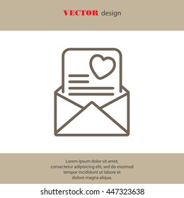 Web line icon. Love Letter.