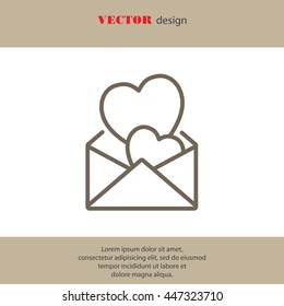 Web line icon. Love Letter.