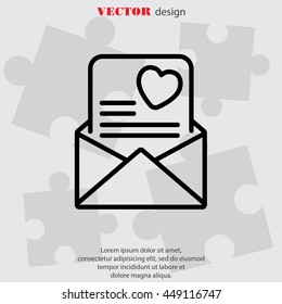 Web line icon. Love Letter.