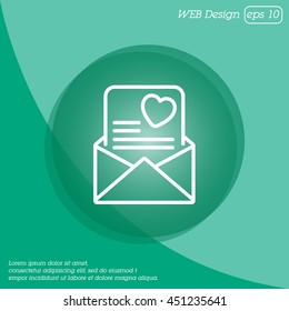 Web line icon. Love Letter.