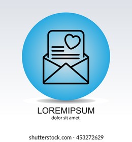 Web line icon. Love Letter.