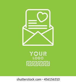 Web line icon. Love Letter.