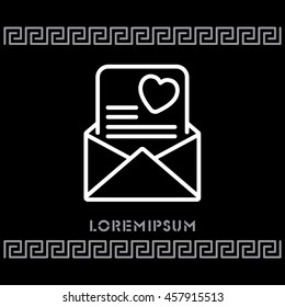 Web line icon. Love Letter.