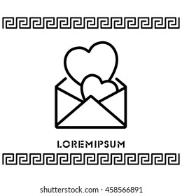 Web line icon. Love Letter.