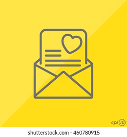 Web line icon. Love Letter.