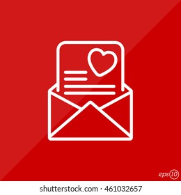 Web line icon. Love Letter.
