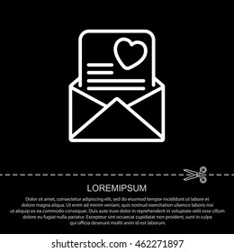 Web line icon. Love Letter.