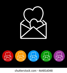 Web line icon. Love Letter.