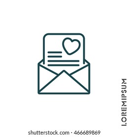 Web line icon. Love Letter.