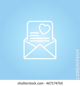 Web line icon. Love Letter.