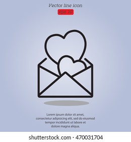 Web line icon. Love Letter.