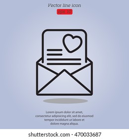 Web line icon. Love Letter.