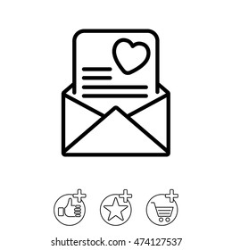 Web line icon. Love Letter.