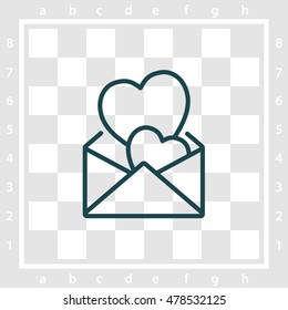 Web line icon. Love Letter.