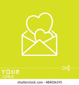 Web line icon. Love Letter.