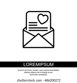 Web line icon. Love Letter.