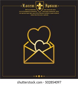 Web line icon. Love Letter.