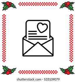 Web line icon. Love Letter.