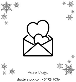Web line icon. Love Letter.