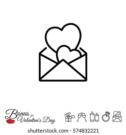 Web line icon. Love Letter.