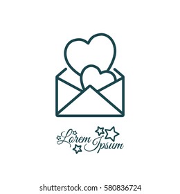 Web line icon. Love Letter.