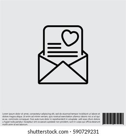 Web line icon. Love Letter.