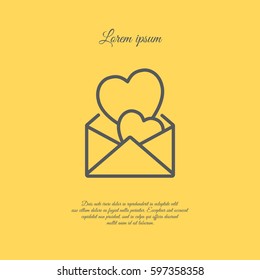 Web line icon. Love Letter.