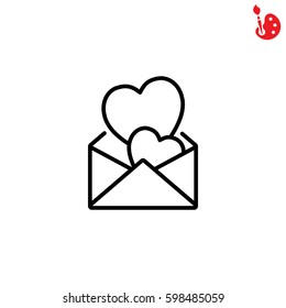 Web line icon. Love Letter.