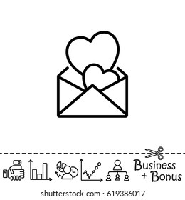 Web line icon. Love Letter.