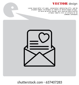 Web line icon. Love Letter.