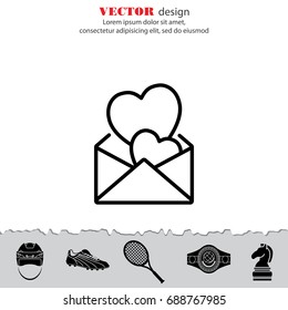 Web line icon. Love Letter.